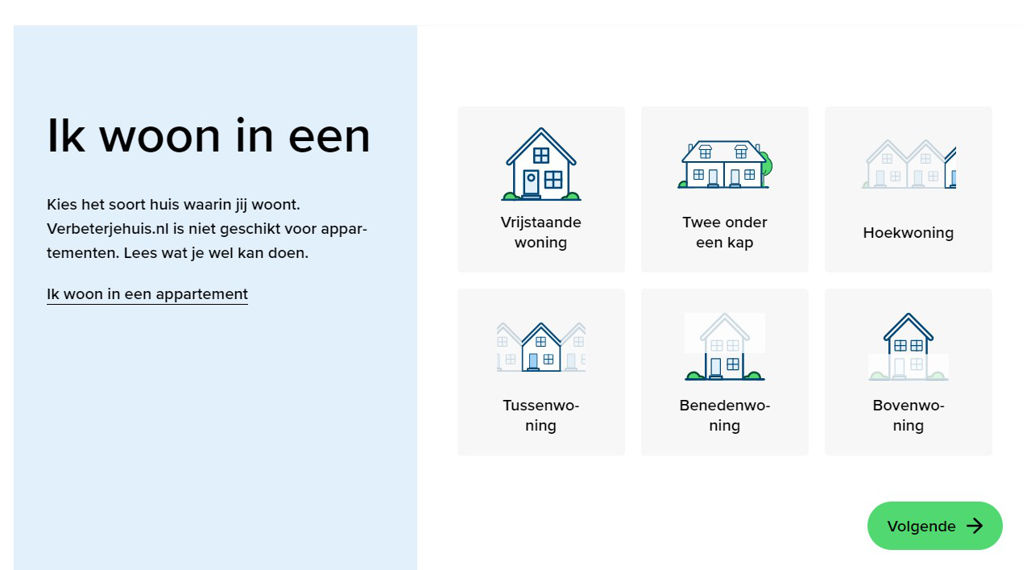 Schermafbeelding Verbetercheck, vraag in welk huis woon je